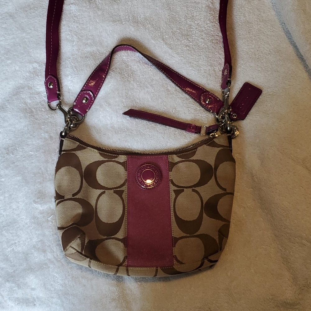 Brown/Purple Coach Bag